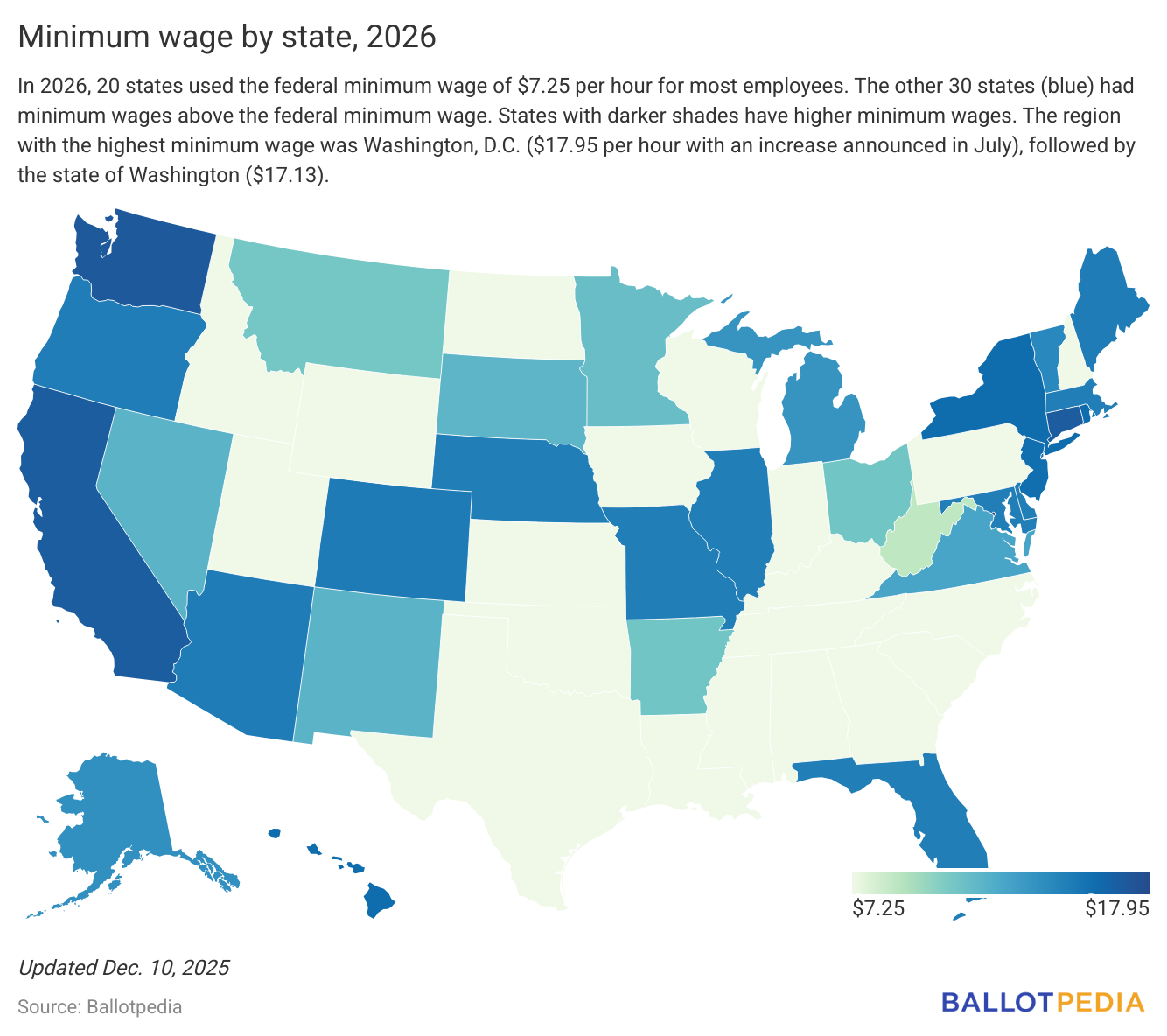 Minimum wage set to increase in 22 states and D.C., raising the ...